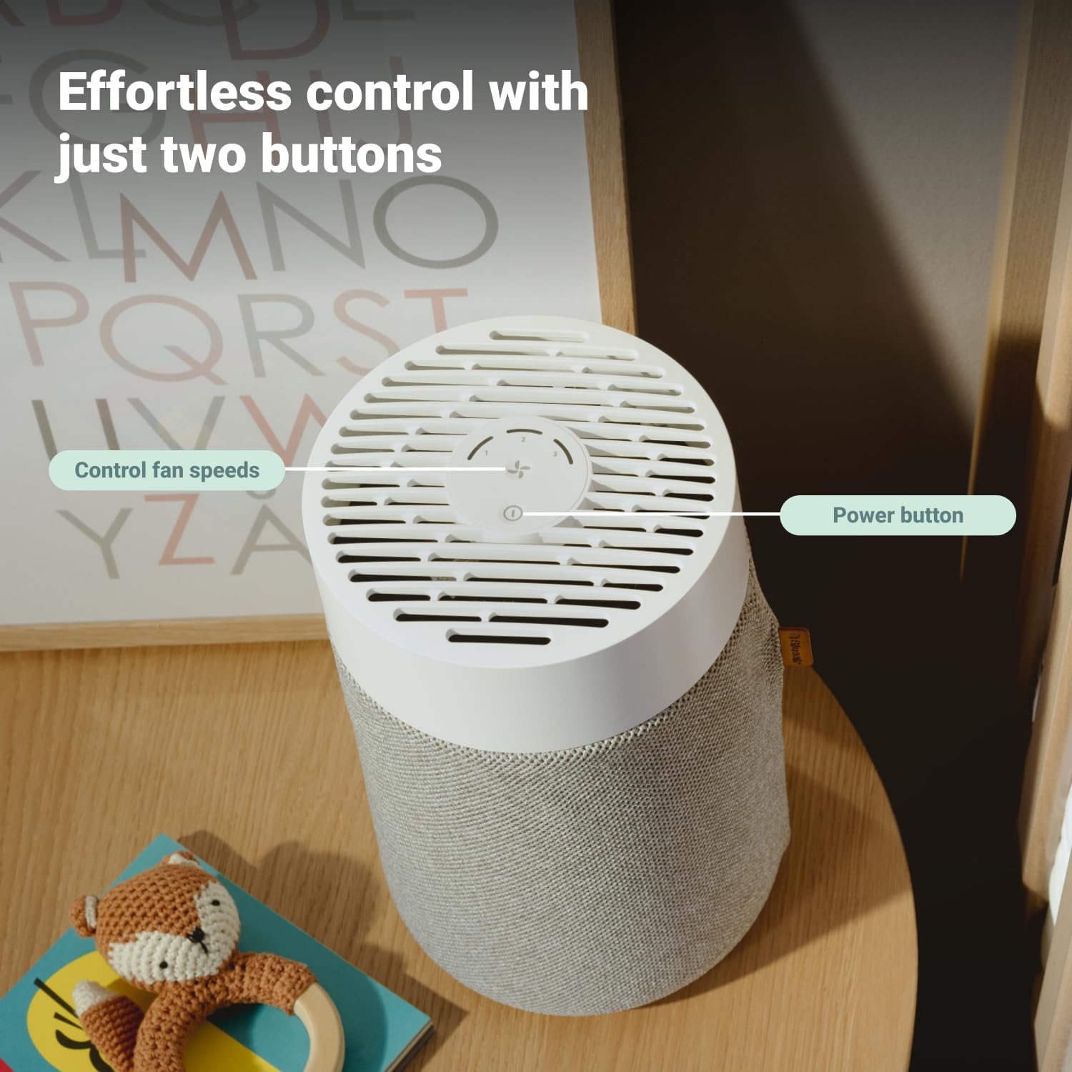 Blueair Blue Pure Mini Max air purifier on a desk